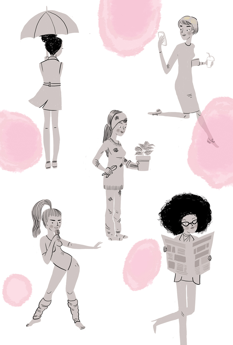 girls women everyday illustration Lila kalogeri