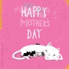 Lila Kalogeri greeting cards mothers day love kids breastfeeding cat kittens pink illustrator illustration art design