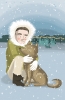 Togo sledge dog Alaska illustration snow